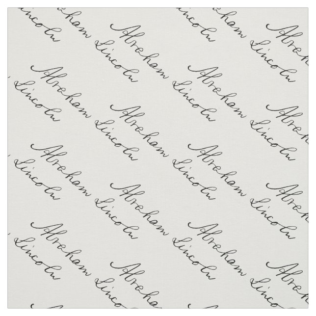 Tissu Signature d'écriture du Président Abraham Lincoln (Échantillon)