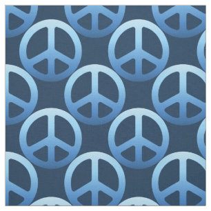 Tissu Signe de paix bleu