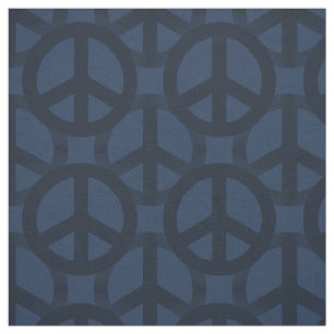 Tissu Signe de paix bleu-foncé
