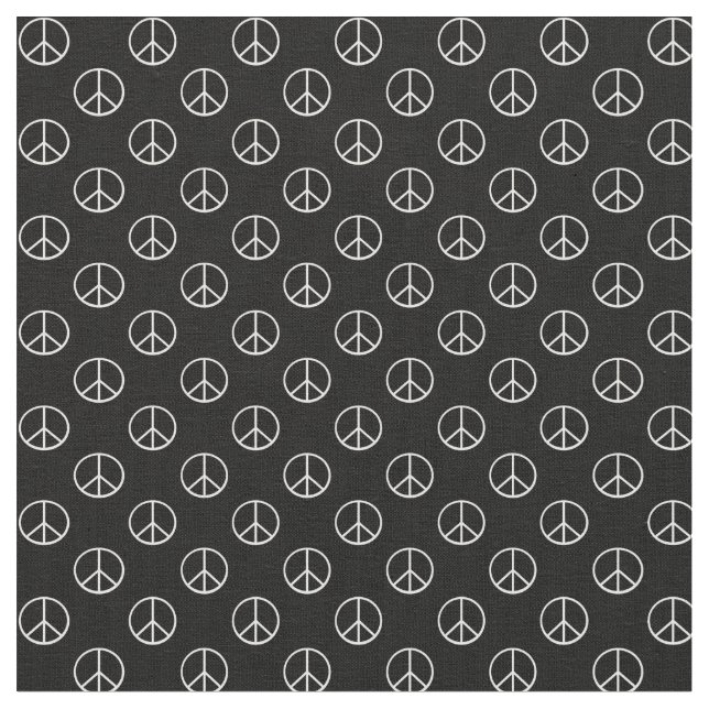 Tissu Signe de paix noir et blanc (Fermer)