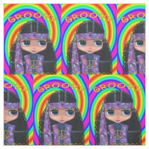 Tissu Signe de paix pourpre de bandeau de poussin hippie