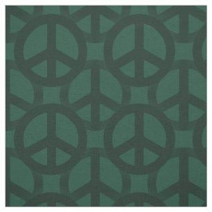 Tissu Signe de paix vert-foncé