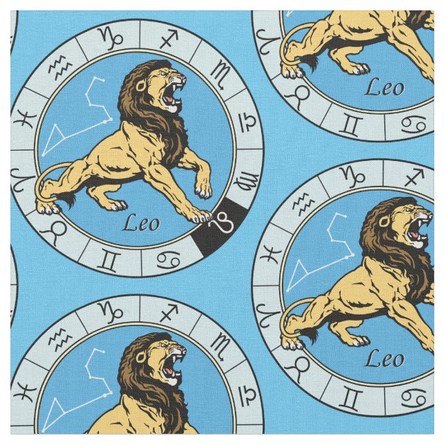 Tissu signe zodiaque astrologique leo (Fermer)