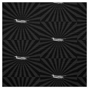 Tissu Silhouette de Cessna d'avions pilotant le rayon de