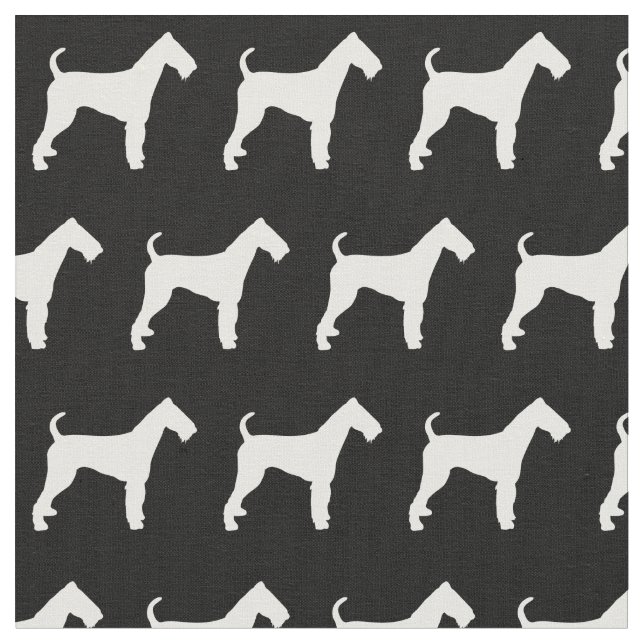Tissu Silhouette de Chien Airedale Terrier (Fermer)