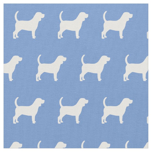 Tissu Silhouette de chien Beagle bleu clair (Fermer)
