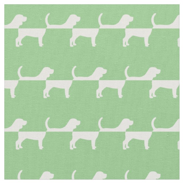Tissu Silhouette de chien Beagle Vert sauge (Fermer)