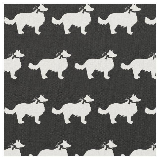 Tissu Silhouette de chien Border Collie Animal de compag (Fermer)