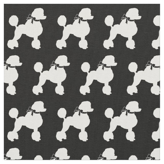 Tissu Silhouette de chien caniche français Animal de com (Fermer)