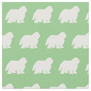 Tissu Silhouette de chien de berger Vert sauge pour anim