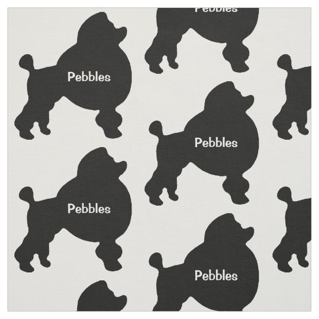 Tissu Silhouette de chien de caniche sur mesure (Échantillon)