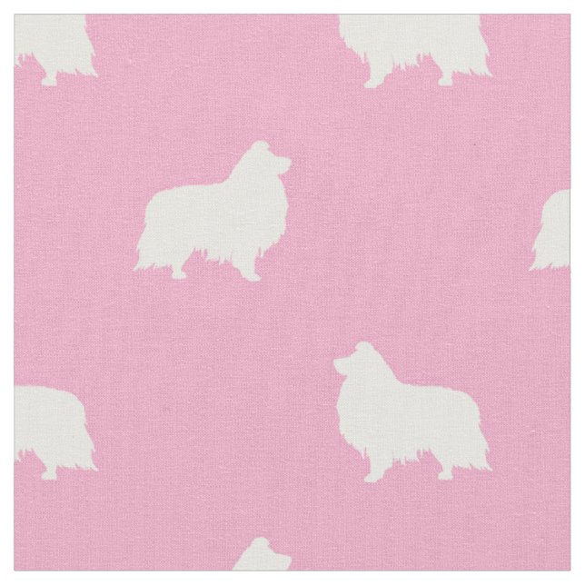 Tissu silhouette de chien de garde rose (Fermer)