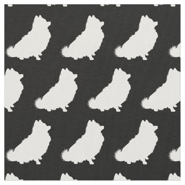 Tissu Silhouette de Chien de Poméranie (Fermer)