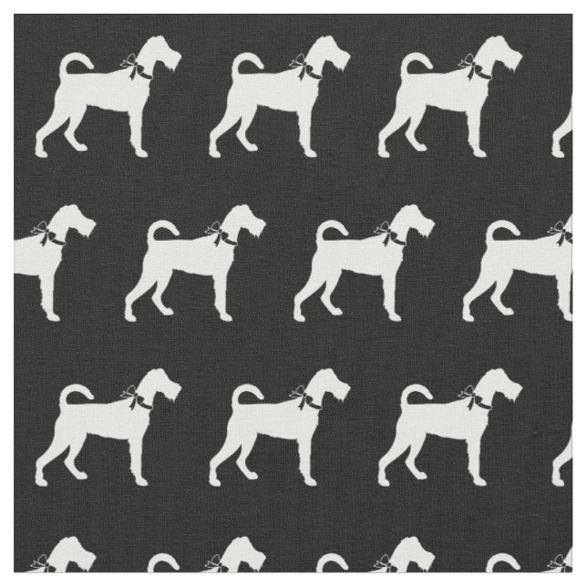 Tissu Silhouette de chien de Terrier irlandais (Fermer)