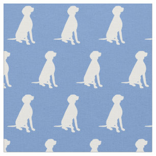 Tissu Silhouette de chien de Vizsla Bleu clair