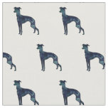 Tissu Silhouette de chien gris italien Carrel&#233;e - WC noi