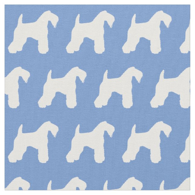Tissu Silhouette de chien Kerry Blue Terrier Bleu clair (Fermer)