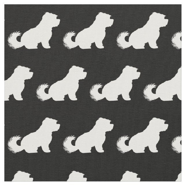 Tissu Silhouette de chien maltais (Fermer)