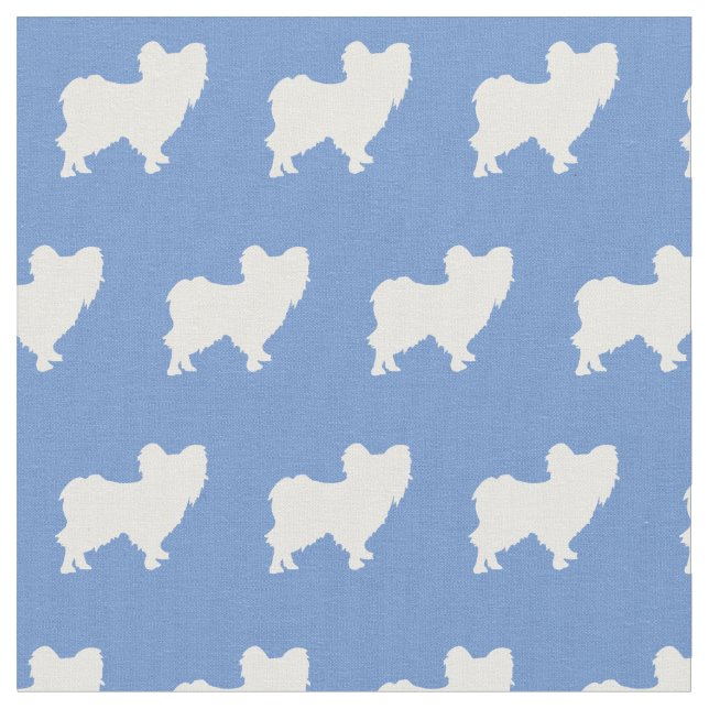 Tissu Silhouette de chien Papillon bleu clair (Fermer)