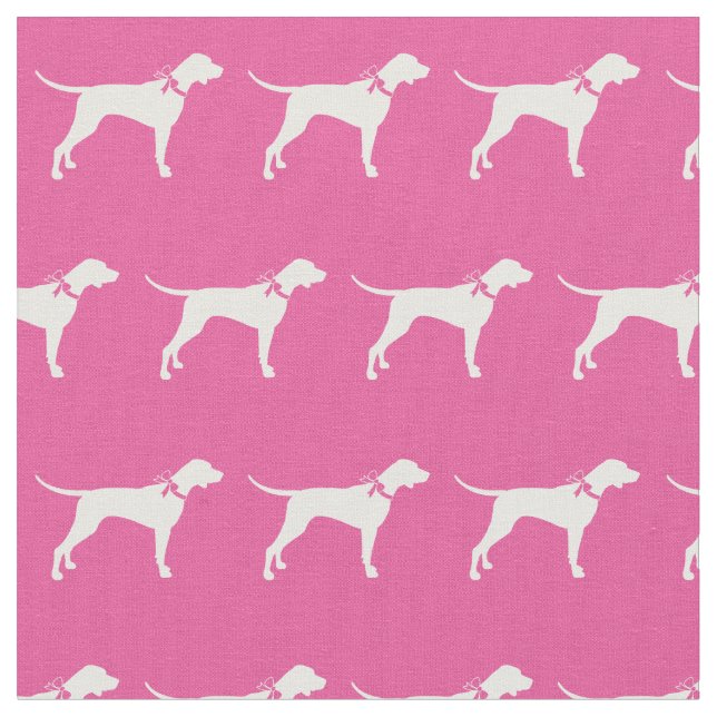 Tissu Silhouette de chien Pointer Rose pour animaux de c (Fermer)