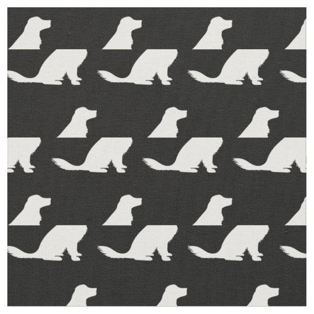 Tissu Silhouette de chien Retriever doré Animal de compa (Fermer)