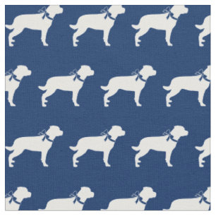 Tissu Silhouette de chien Rottweiler Rottie Bleu marine