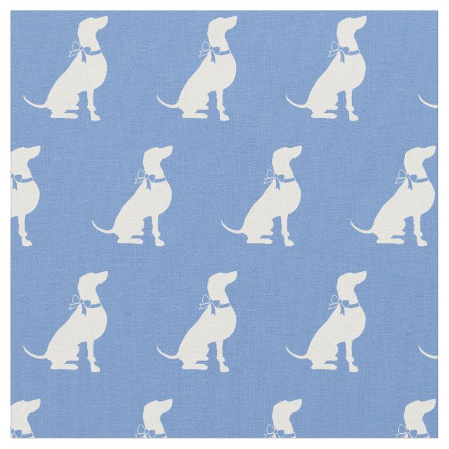 Tissu Silhouette de chien Weimaraner bleu clair (Fermer)