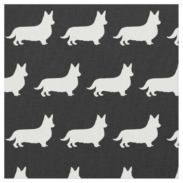 Tissu Silhouette de chien Welsh Corgi Pembroke (Fermer)