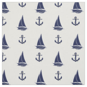 Tissu Silhouette de l'ancre bleue de la marine marine na