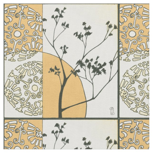 Tissu Silhouette de l'arbre écarse par Megan Meagher (Fermer)