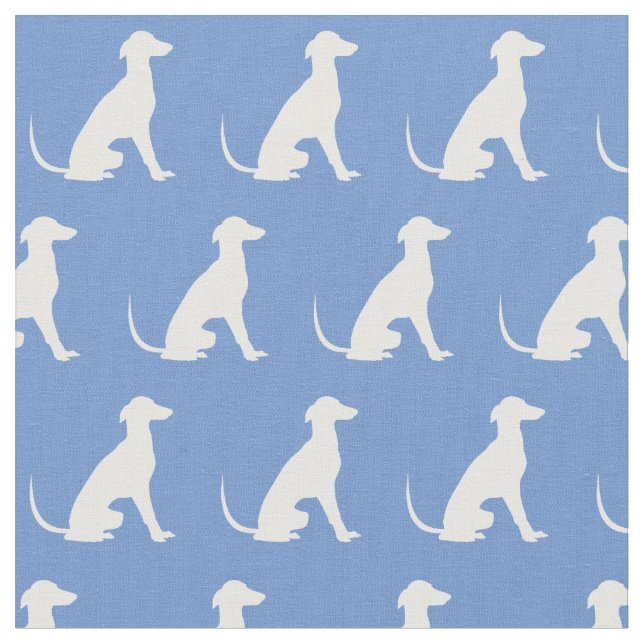Tissu Silhouette de Lévrier en Pétrole (Fermer)