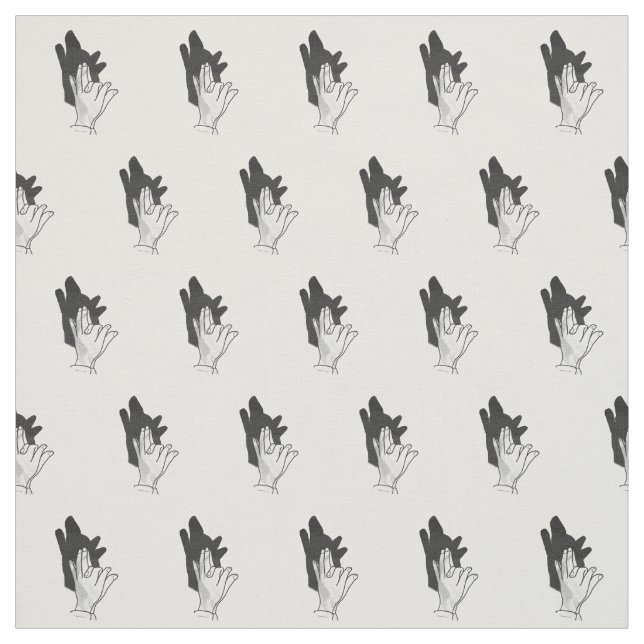 Tissu Silhouette de loup de main (Échantillon)