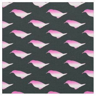 Tissu Silhouette de pingouin rose