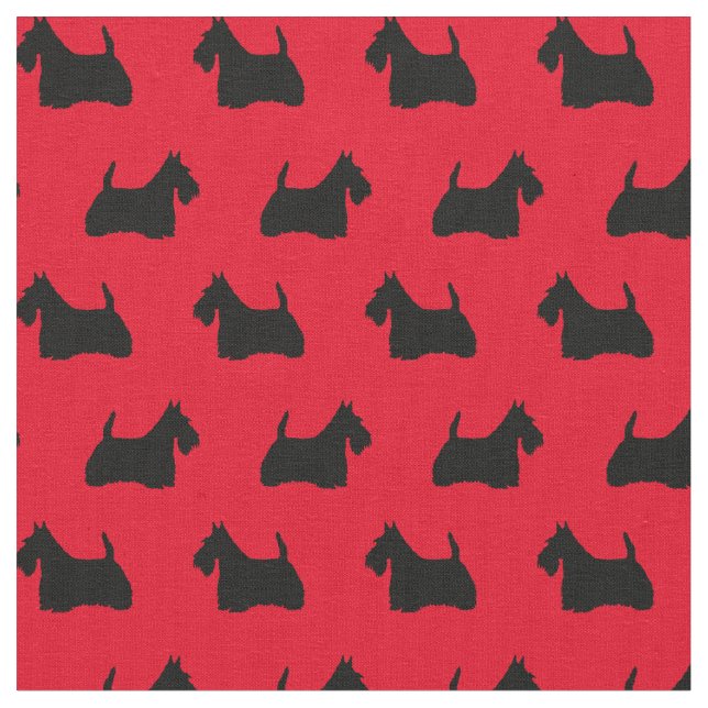 Tissu Silhouette de Terrier d'écossais (Fermer)