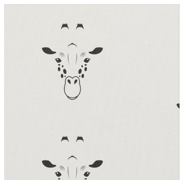 Tissu Silhouette de visage de girafe (Fermer)