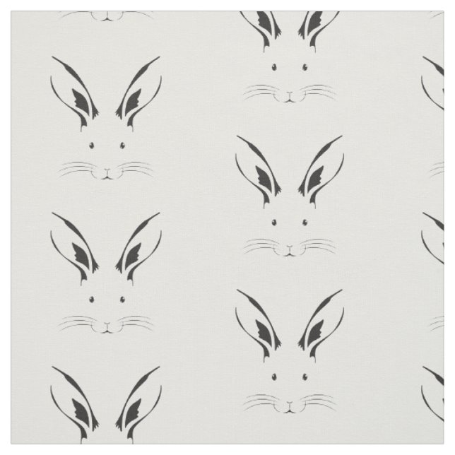 Tissu Silhouette de visage de lapin (Échantillon)
