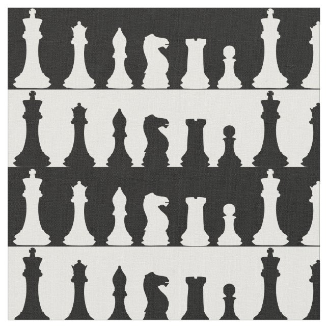 Tissu Silhouette des pièces d'échecs (Fermer)
