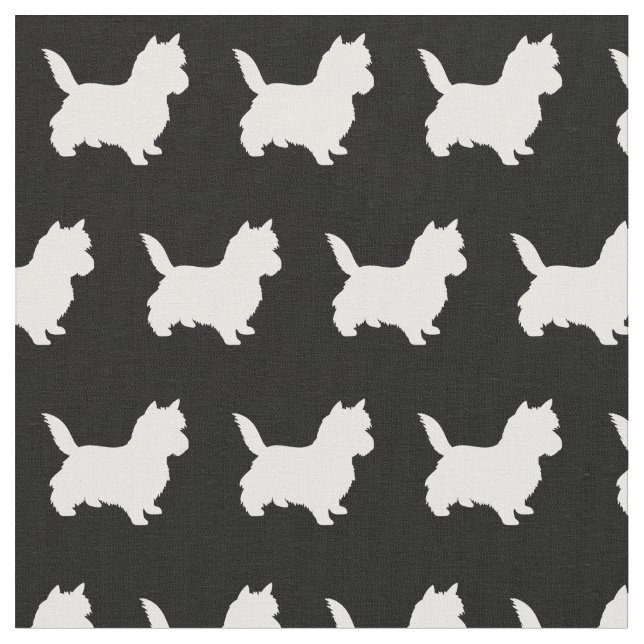 Tissu Silhouette Dog de Cairn Terrier (Fermer)