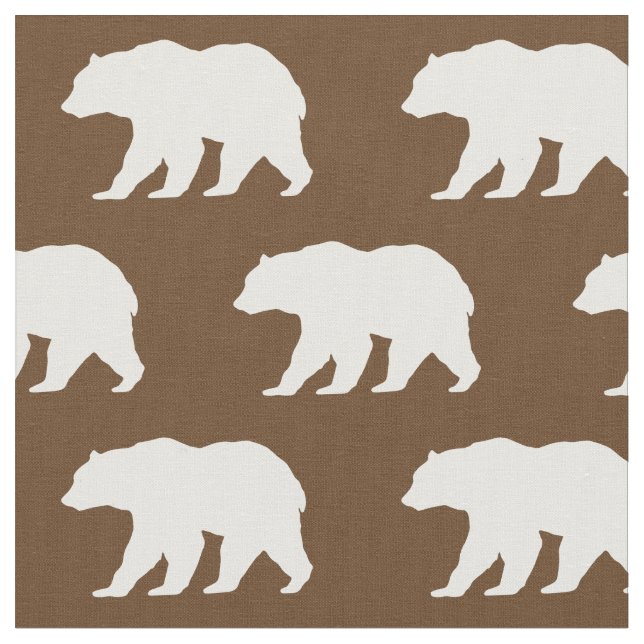 Tissu Silhouette d'ours Animaux de la forêt (Fermer)