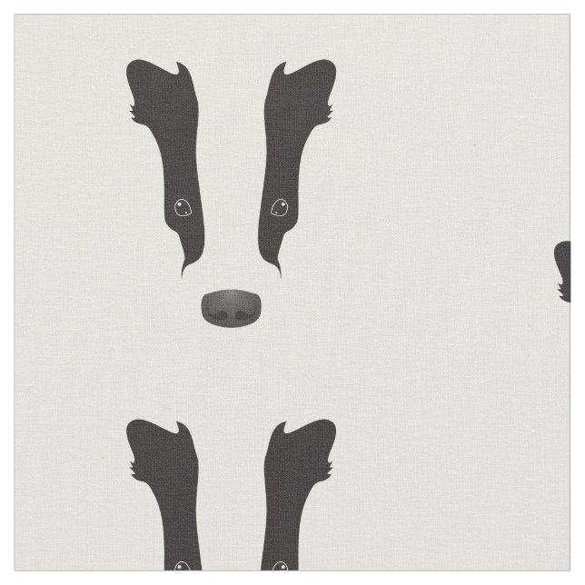 Tissu Silhouette du visage du Badger (Fermer)