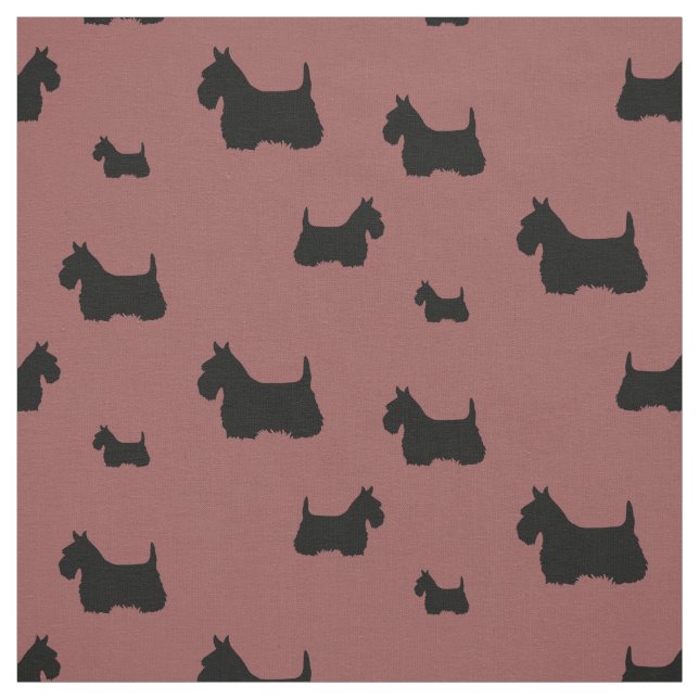 Tissu Silhouette écossaise de Terrier noir/roux (Échantillon)