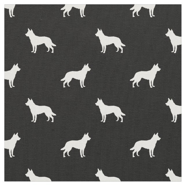 Tissu Silhouette noire du chien Kelpie australien (Fermer)