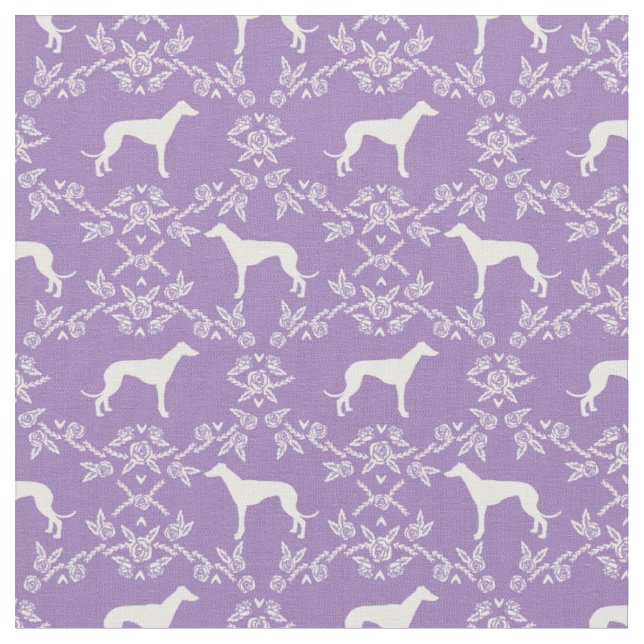 Tissu silhouette silhouette de chien gris flou pourpre (Fermer)