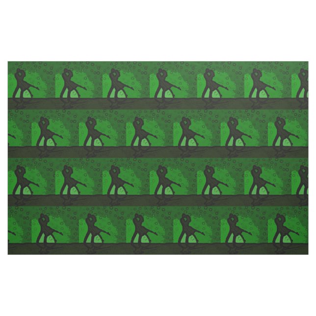 Tissu Silhouette vert Couple (Fat Quarter)