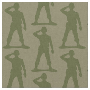 Tissu Silhouette verte Camo Soldat Saluant
