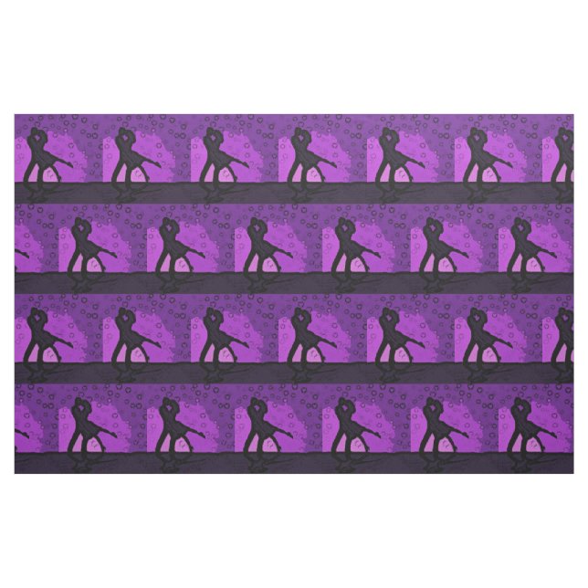 Tissu Silhouette violette en couple (Fat Quarter)