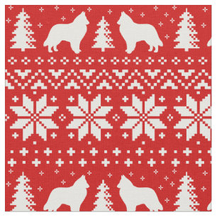 Tissu Silhouettes Belges pour chiens de mouton Noël
