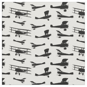 Tissu Silhouettes d'avion Vintage Plans décoratifs
