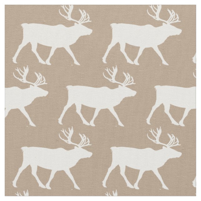 Tissu Silhouettes de caribou Tan Baby (Fermer)