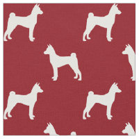 Silhouettes de chien Basenji motif rouge et blanc